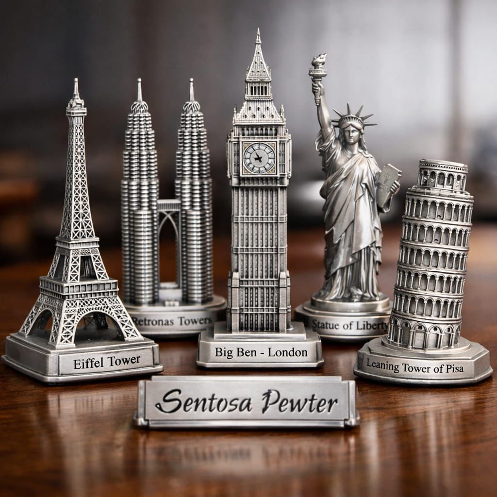Sentosa Pewter Global Landmark Set